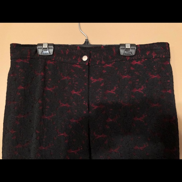 Joseph Ribkoff Size 14 black lace/red lined pants - Picture 1 of 5